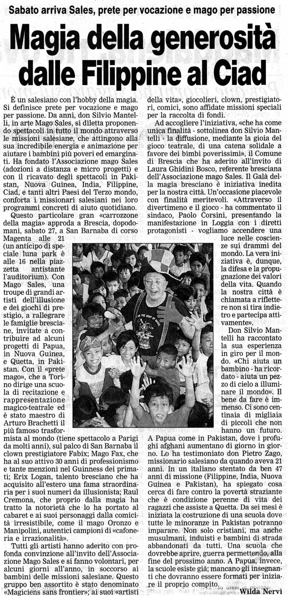 Ritaglio: Magia della generosità dalle Filippine al Ciad