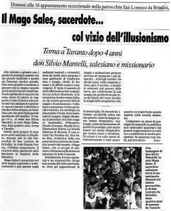 II Mago Sales, sacerdote… col vizio dell’illusionismo