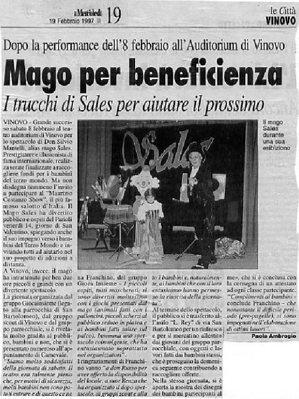 Ritaglio: Mago per beneficienza
