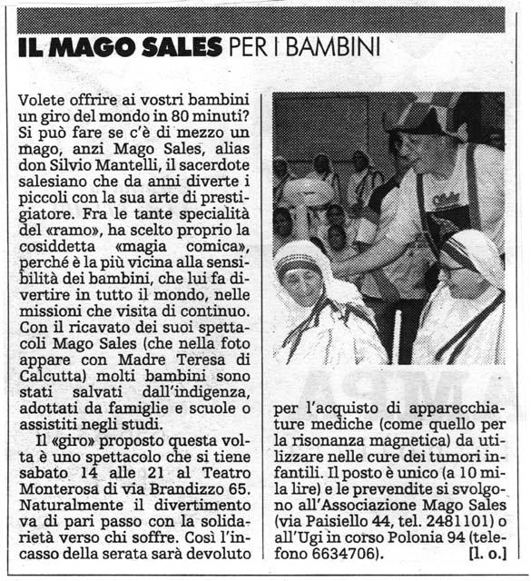 Ritaglio: Il Mago Sales per i Bambini