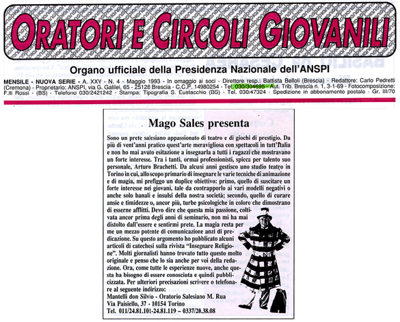 Ritaglio: Mago Sales presenta