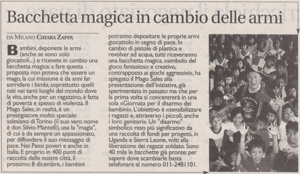 Ritaglio: Bacchetta magica in cambio di armi