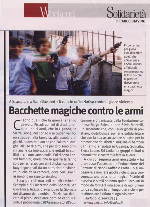 Ritaglio: Bacchette magiche contro le armi