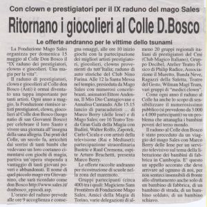 Ritornano i giocolieri al Colle D.Bosco