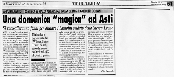 Ritaglio: Una domenica "magica" ad Asti