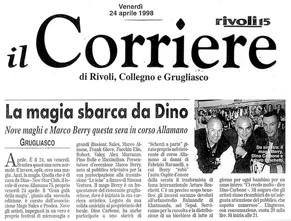 Ritaglio: La magia sbarca da Dino