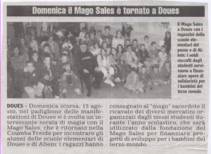 Domenica il Mago Sales è tornato a Doues