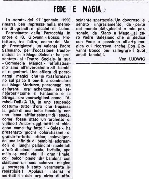 Ritaglio: Fede e magia