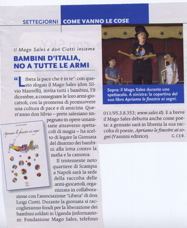 Ritaglio: Bambini d'Italia, no a tutte le armi