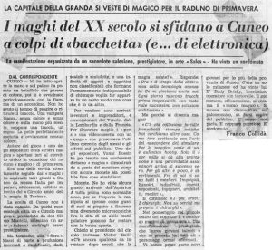 I maghi del XX secolo si sfidano a Cuneo a colpi di “bacchetta” (e … di elettronica)