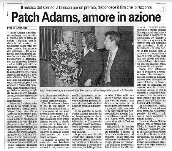 Ritaglio: Patch Adams, amore in azione