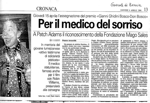 Ritaglio: Per il medico del sorriso
