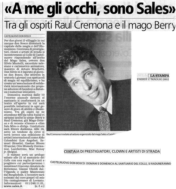 Ritaglio: "A me gli occhi, sono Sales"