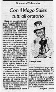 Con il Mago Sales tutti all’oratorio