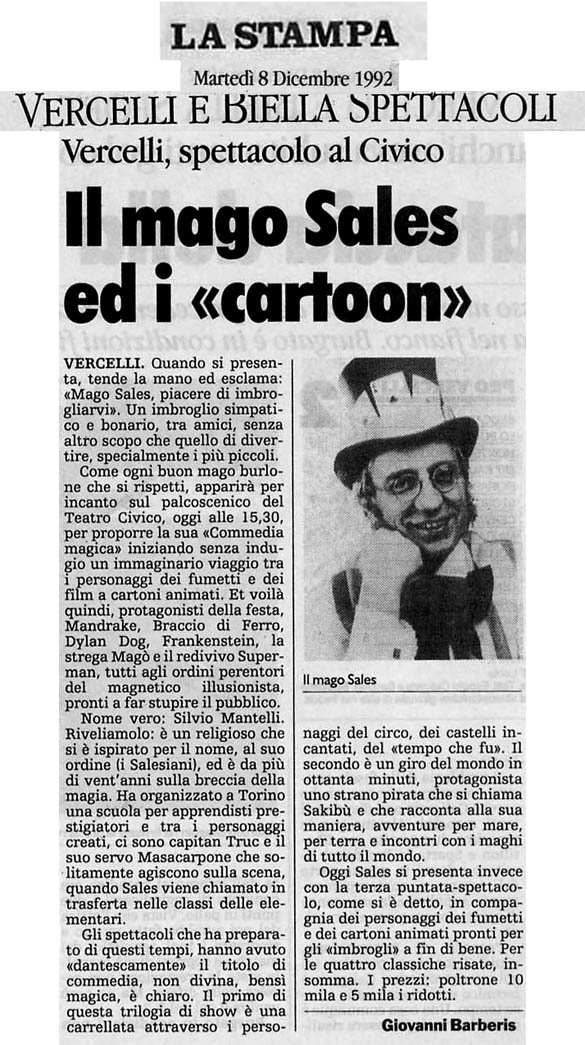 Ritaglio: Il mago Sales e i cartoon