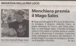Monchiero premia il Mago Sales
