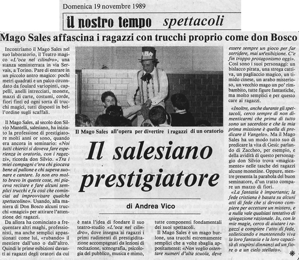 Ritaglio: Il salesiano prestigiatore