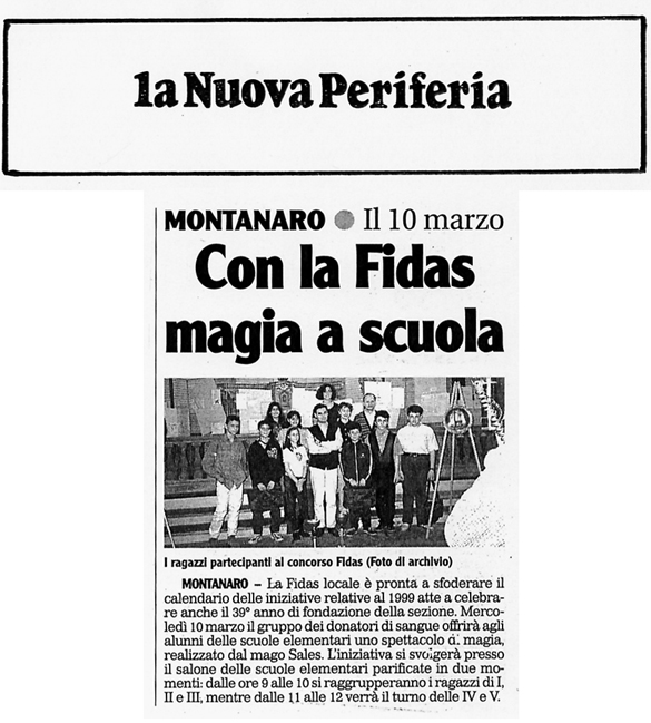 Ritaglio: Con la Fidas la magia a scuola