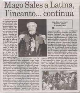 Mago Sales a Latina,l’incanto…continua