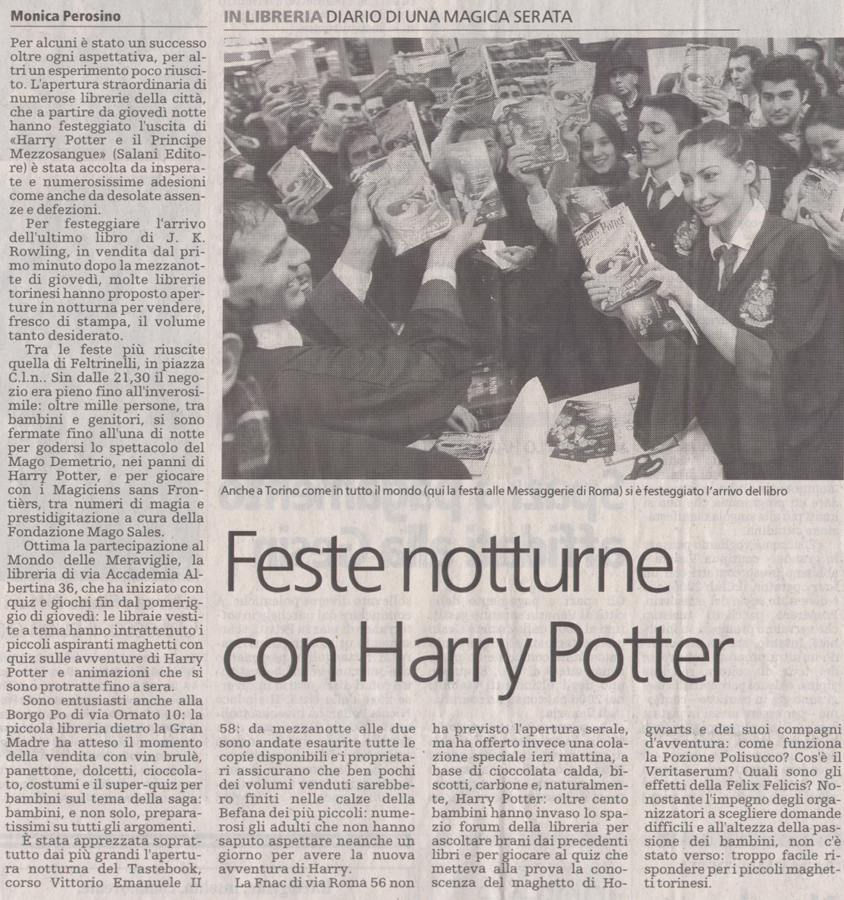 Ritaglio: Feste notturne con Harry Potter