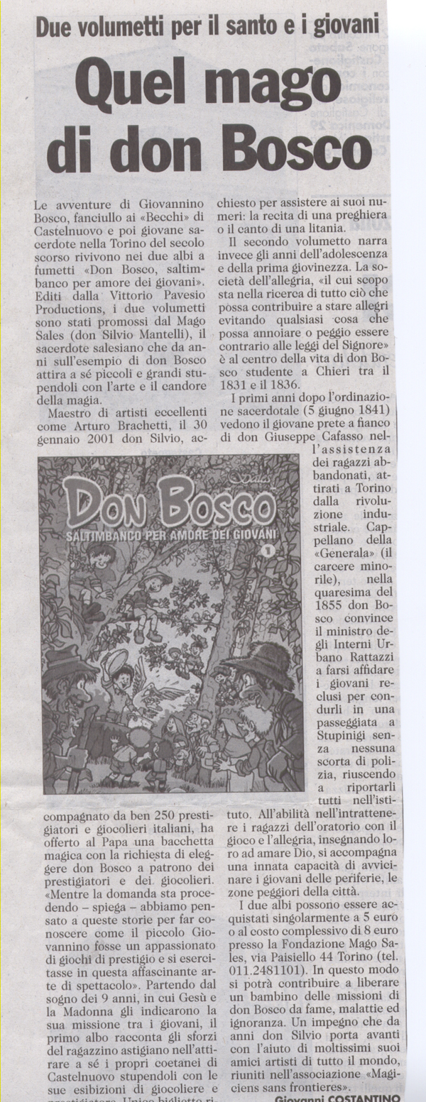 Ritaglio: Quel mago di don Bosco