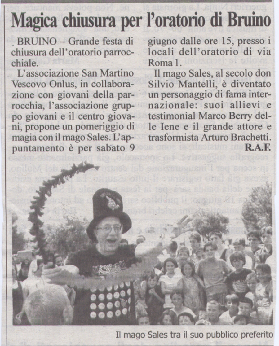 Ritaglio: Magica chiusura per l'oratorio di Bruino