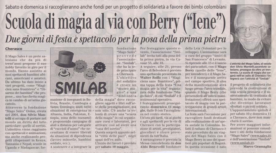 Ritaglio: Scuola di magia al via con Berry ("IENE")