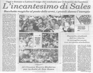 L’incantesimo di Sales Bacchette magiche al posto delle armi,i piccoli danno l’esempio