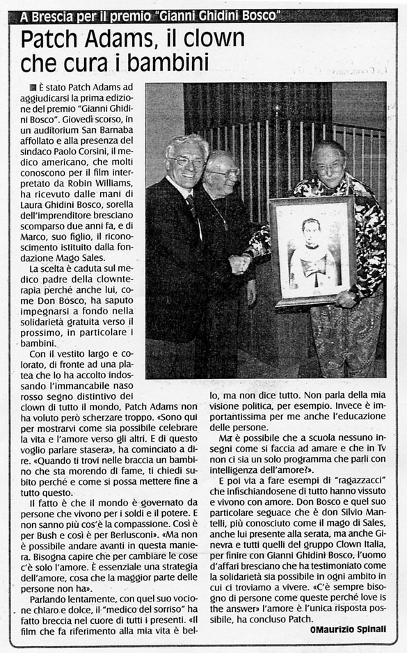Ritaglio: Patch Adams, il clown che cura i bambini